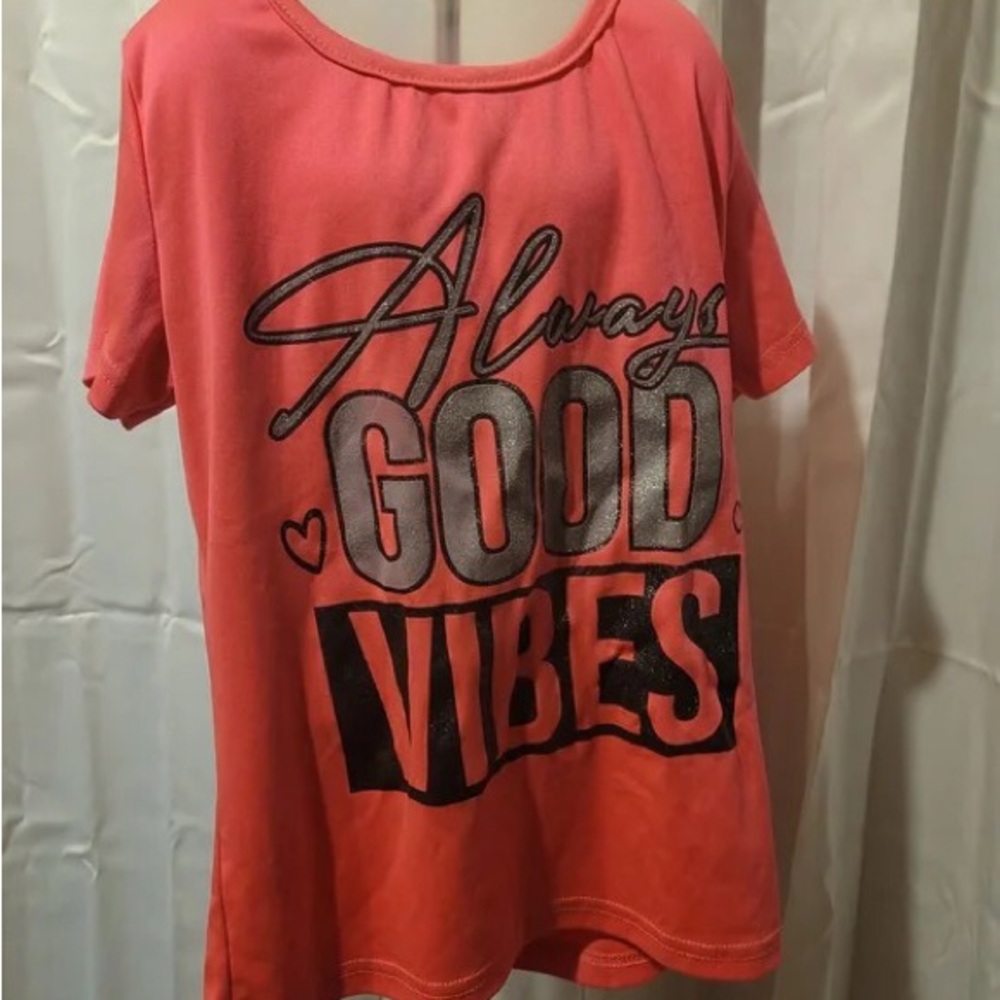 Always Good Vibes Coral Graphic Kids Tee